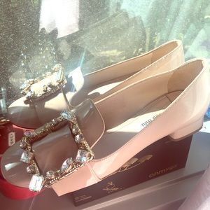 Miumiu nude diamond flats